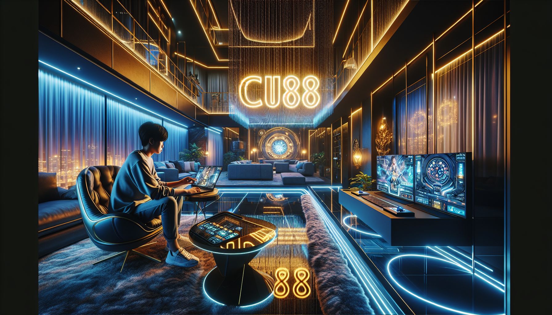 Modern CU888 homepage interface with clear menus and fast-access gaming sections for Indonesian users