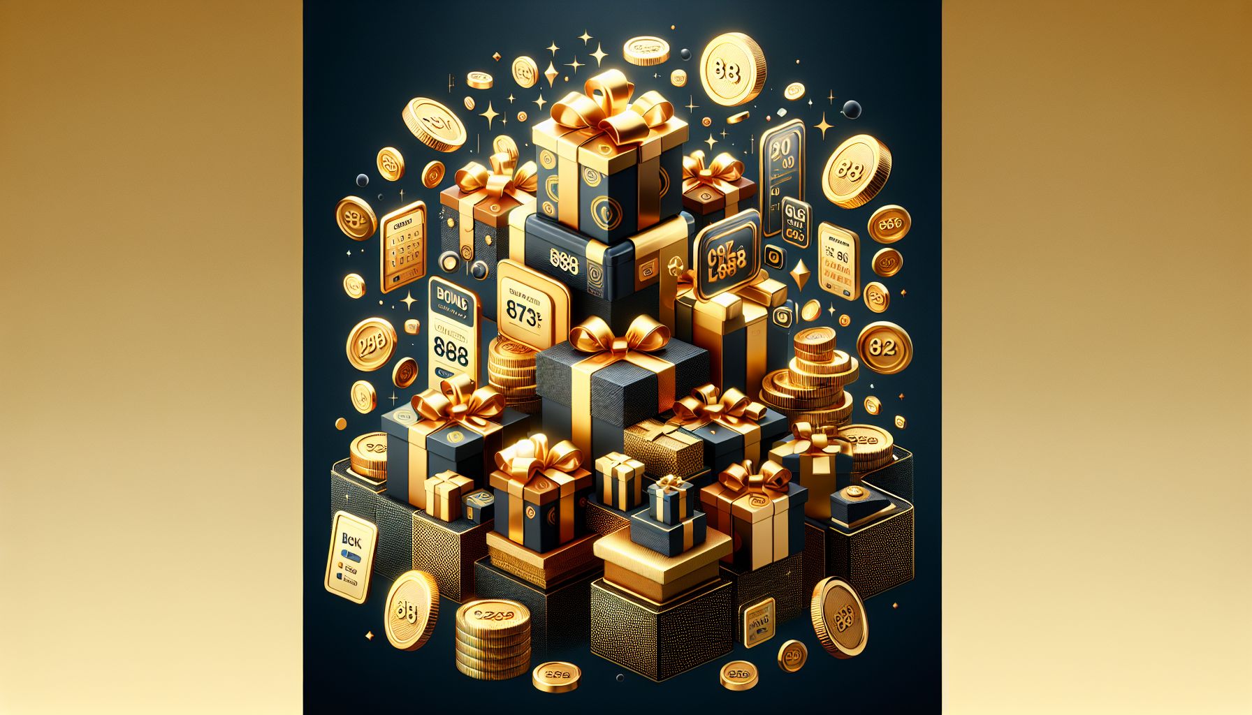Promotional reward campaign visual for CU888 with premium gold and blue tones